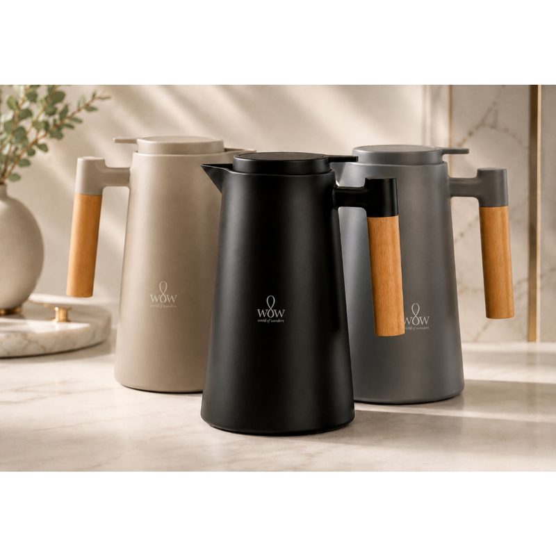Garrafa Térmica para Café 1 L com Cabo de Madeira