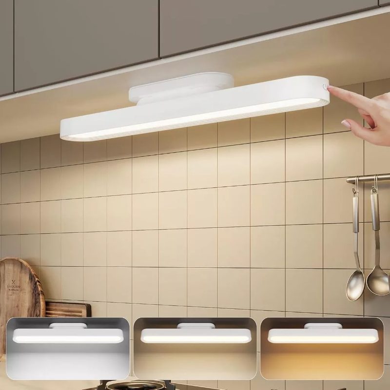 Luminária LED Bastão Recarregável sem Fio com Suporte Magnético, Touch e Controle Remoto
