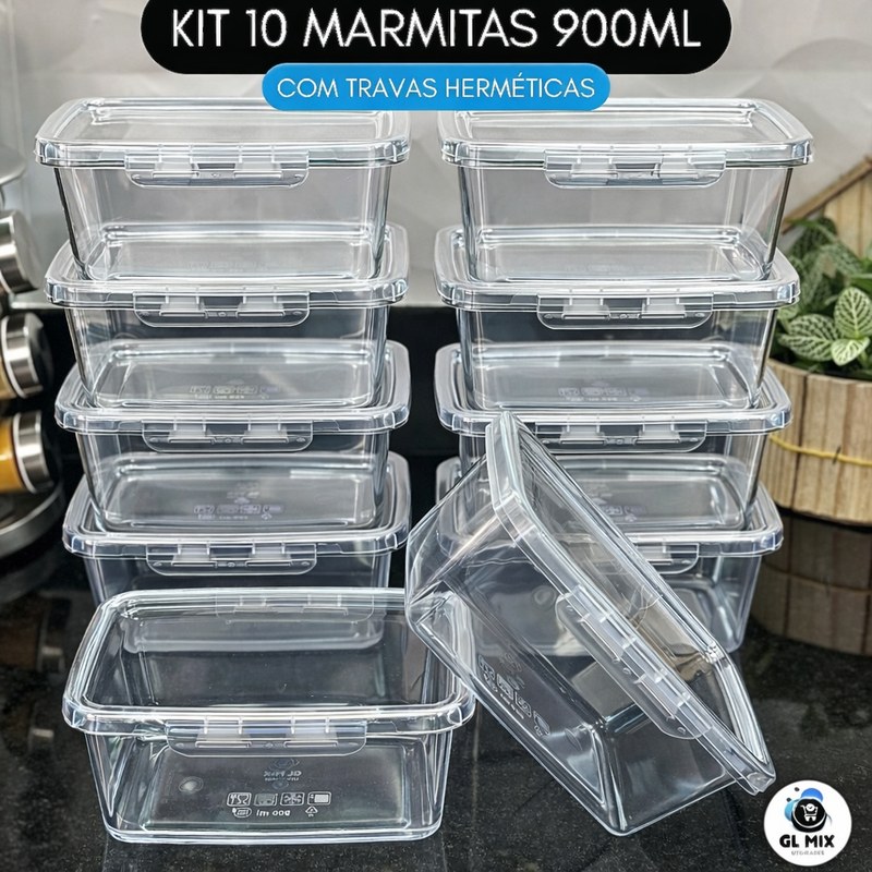 Kit Potes Herméticos Empilháveis para Dispensa e Armário