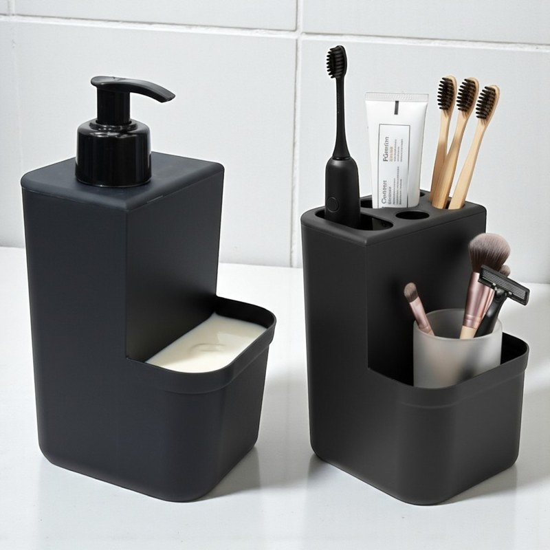 Dispenser Porta-Sabonete Líquido ou Detergente com Suporte