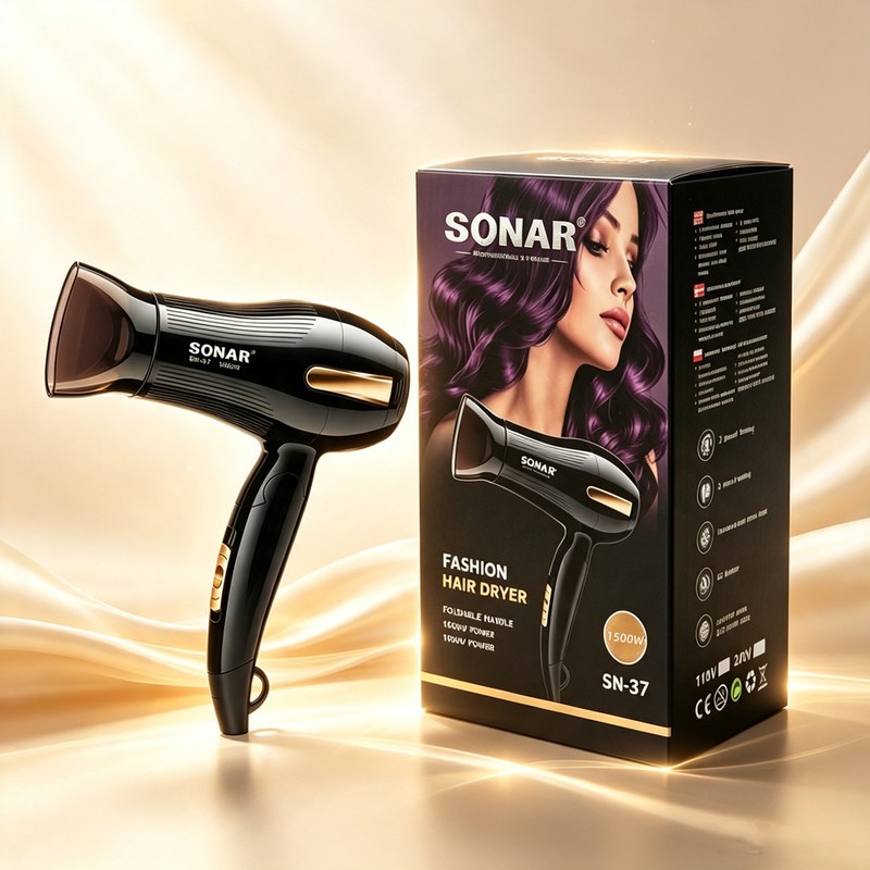 Secador de Cabelo com Ajuste de Temperatura e Bico Direcionador