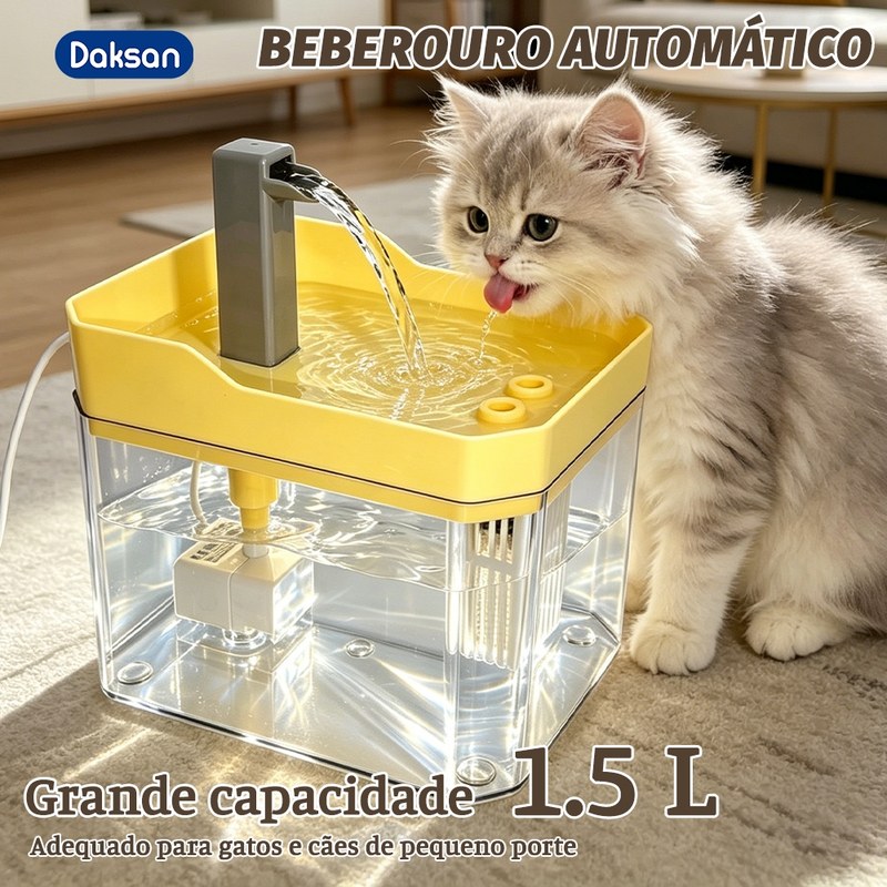Fonte Bebedouro de Água Corrente para Gatos e Cães Pequenos