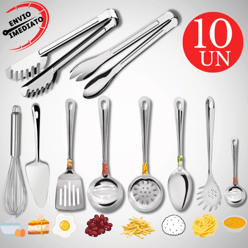 Pegador em Aço Inox para Salada, Massas, Carnes e Frituras
