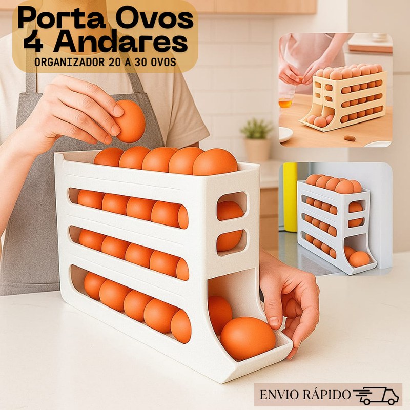 Organizador Porta-Ovos Empilhável para Geladeira