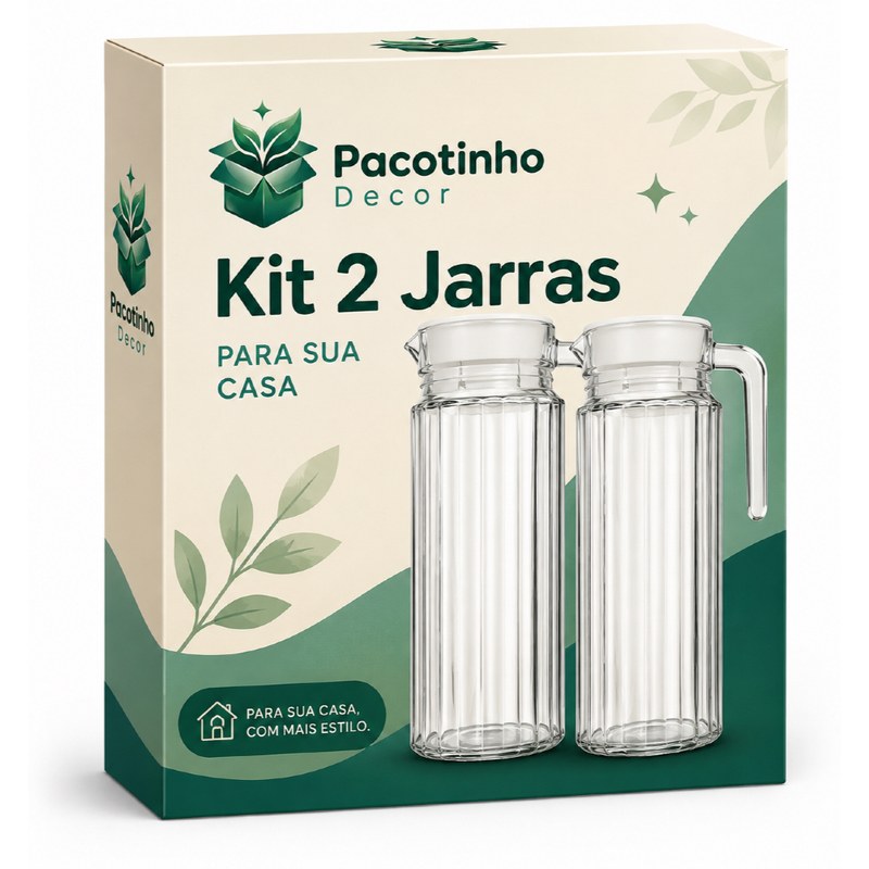 Jarra com Tampa e Alça para Água, Sucos e Bebidas