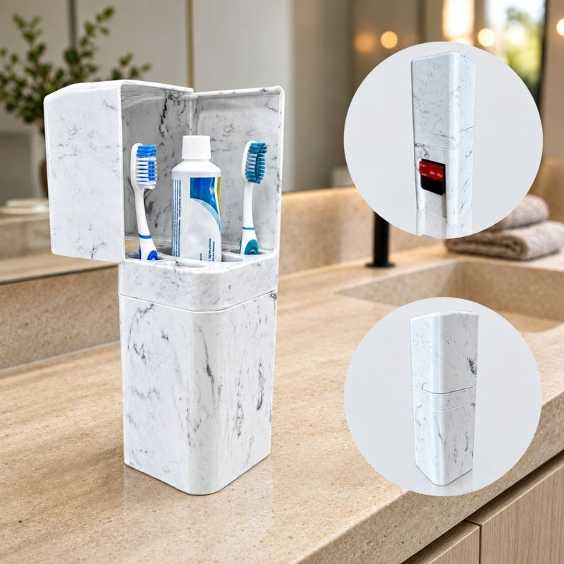Suporte Organizador de Escovas e Creme Dental para Banheiro