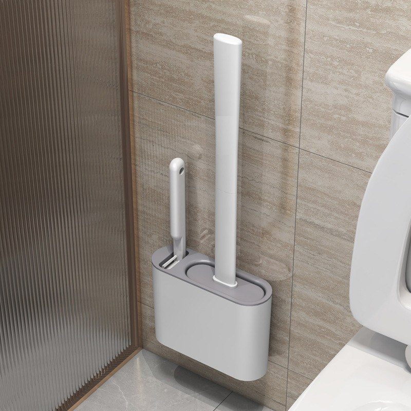 Escova Sanitária com Cerdas Flexíveis de Silicone e Suporte