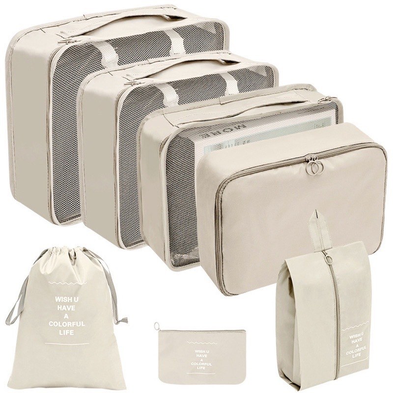 Kit 6 Sacos e Cubos Organizadores de Roupas para Mala de Viagem