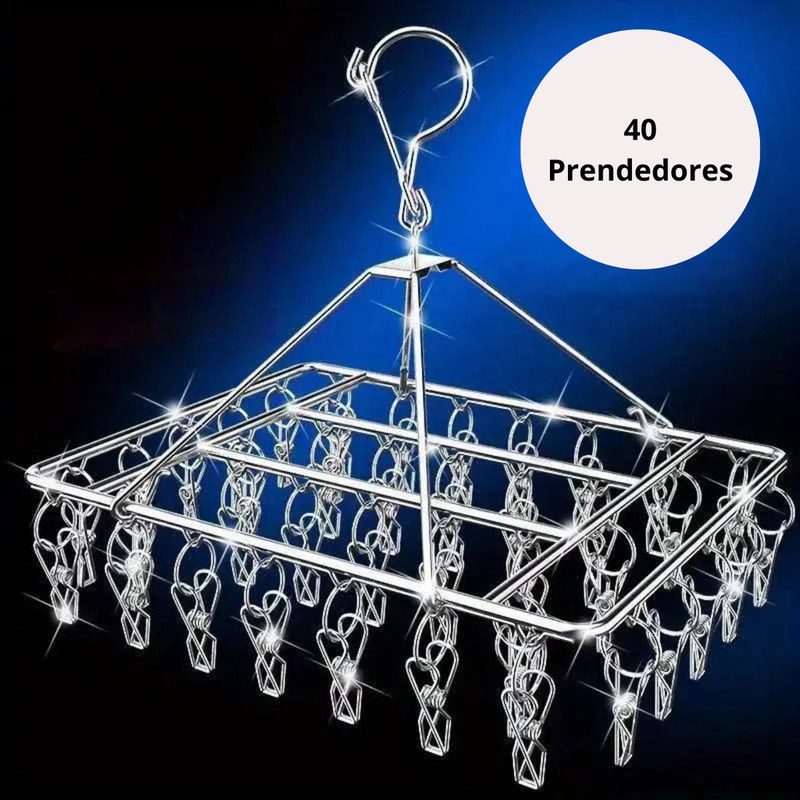 Mini Varal Dobrável com Prendedores para Meias e Roupas Íntimas