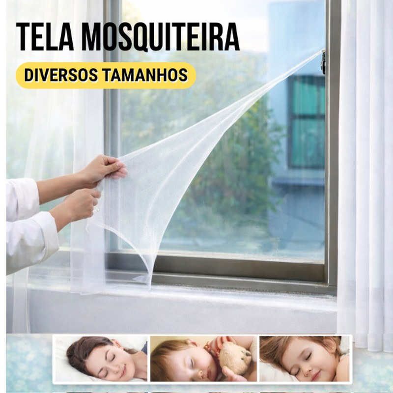 Tela Mosquiteira com Fixação em Velcro para Janelas