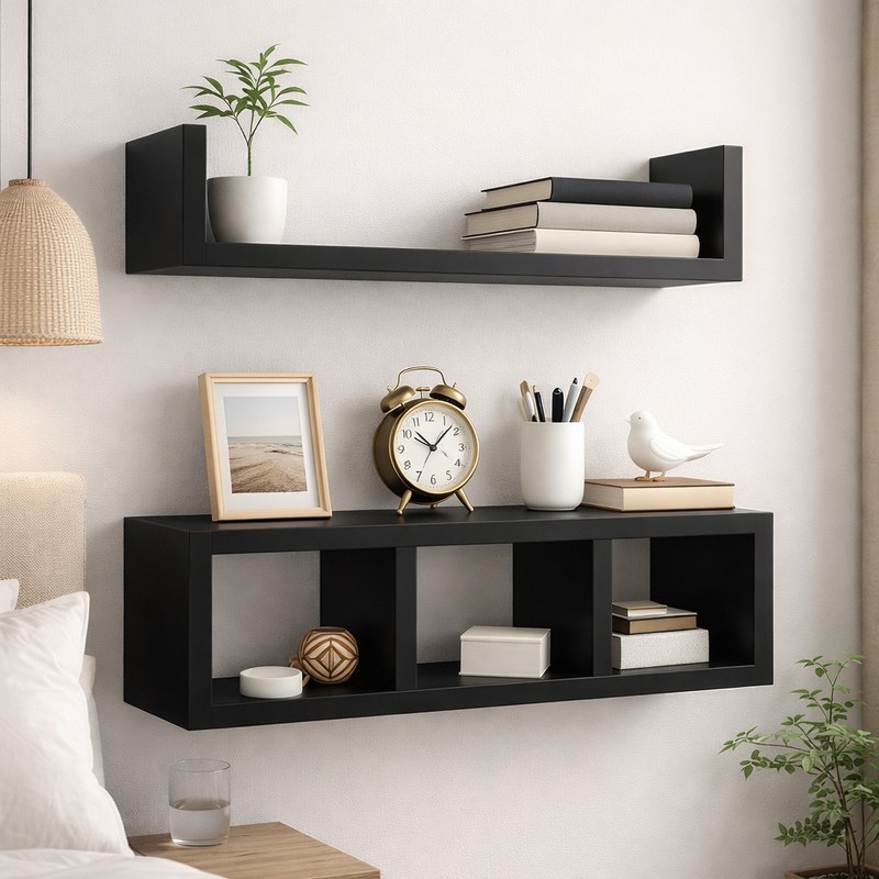 Kit Prateleiras e Nichos Decorativos para Quarto, Sala e Cozinha