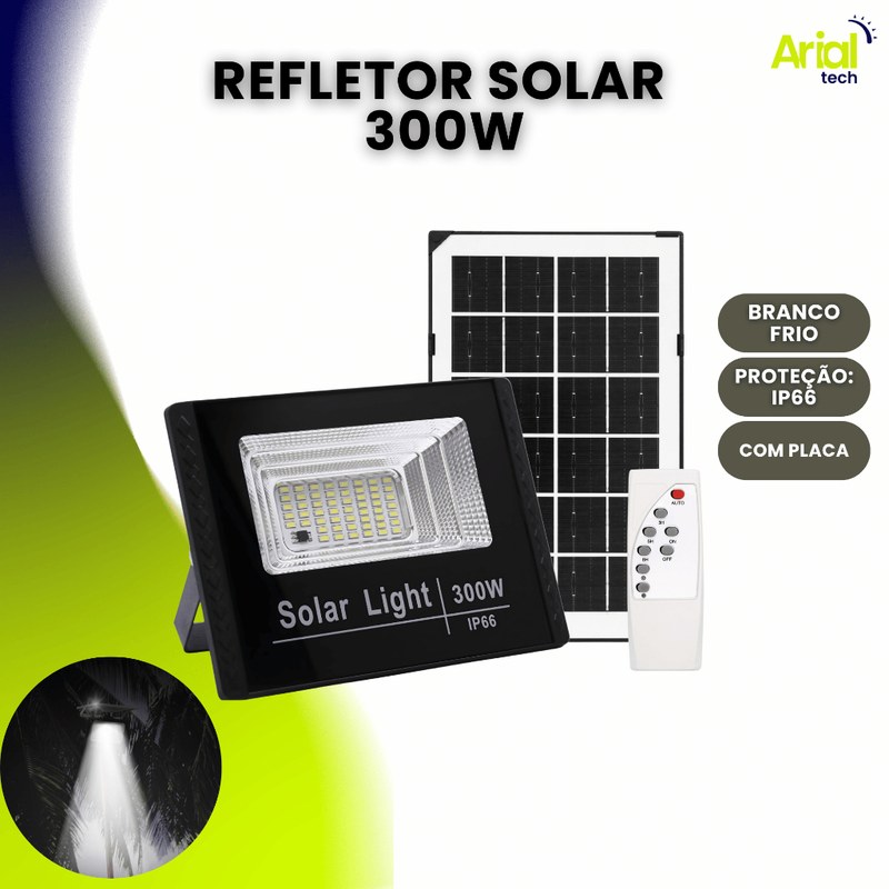 Arandela e Refletor LED Solar com Sensor de Presença Externo