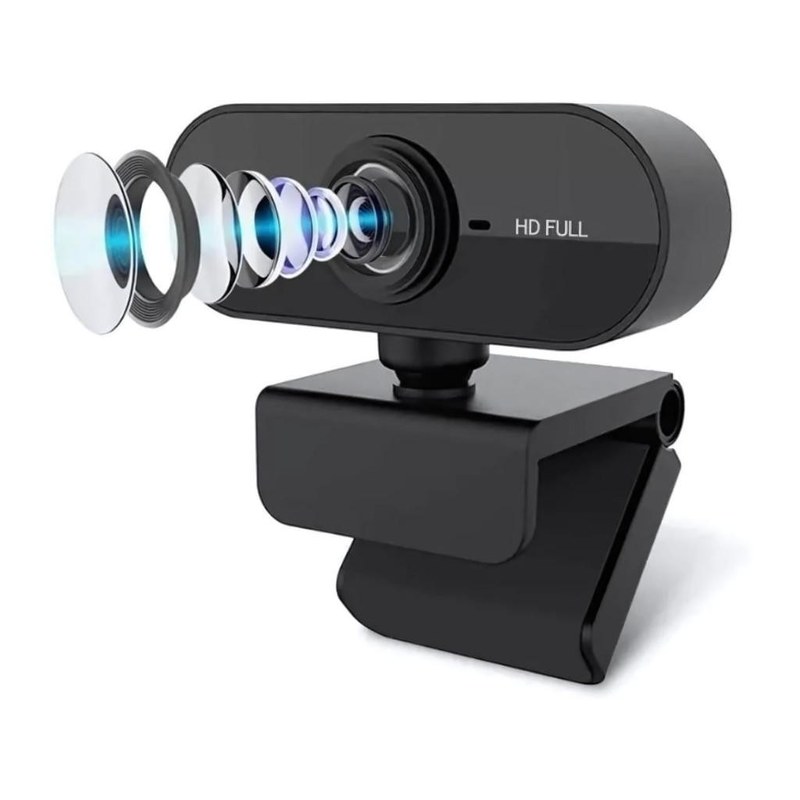 Webcam USB com Microfone Embutido para Reuniões e Aulas Online