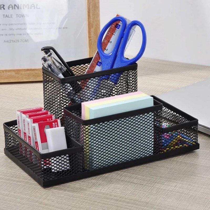 Organizador de Mesa Porta-Canetas com Divisórias para Escritório