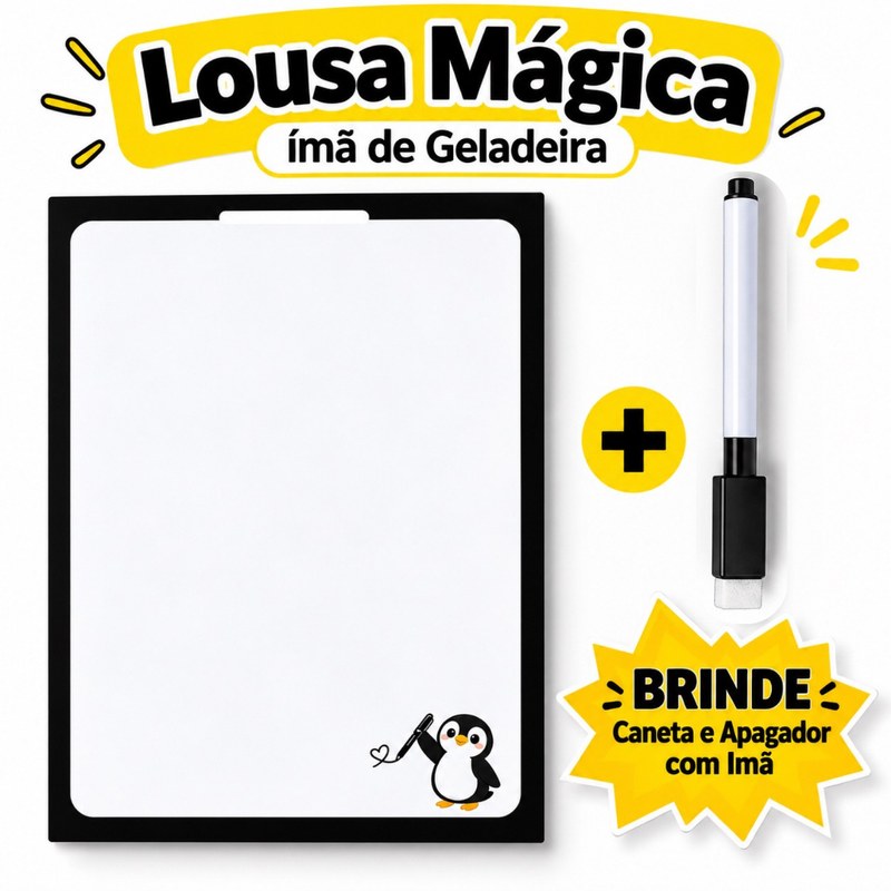Quadro Branco Magnético ou Adesivo com Caneta para Anotações
