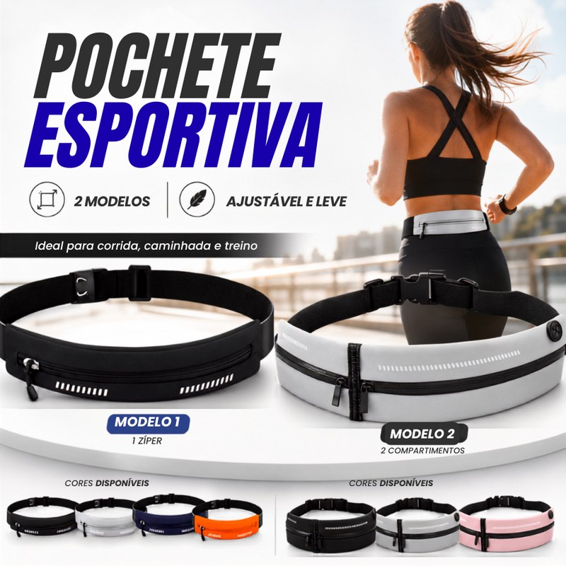 Cinto Pochete Esportivo Porta-Celular e Chaves para Caminhada