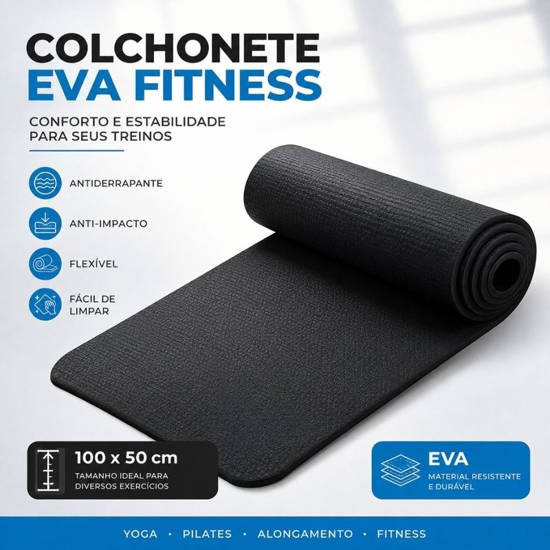 Tapete de Yoga e Colchonete Antiderrapante para Exercícios