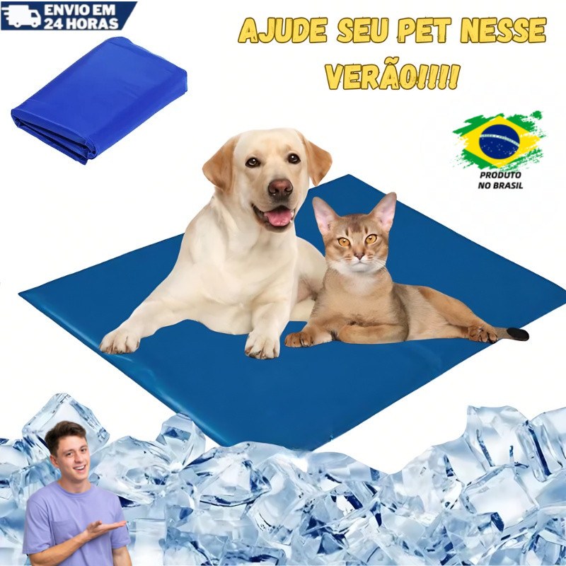 Tapete Gelado Refrescante Impermeável para Cães e Gatos