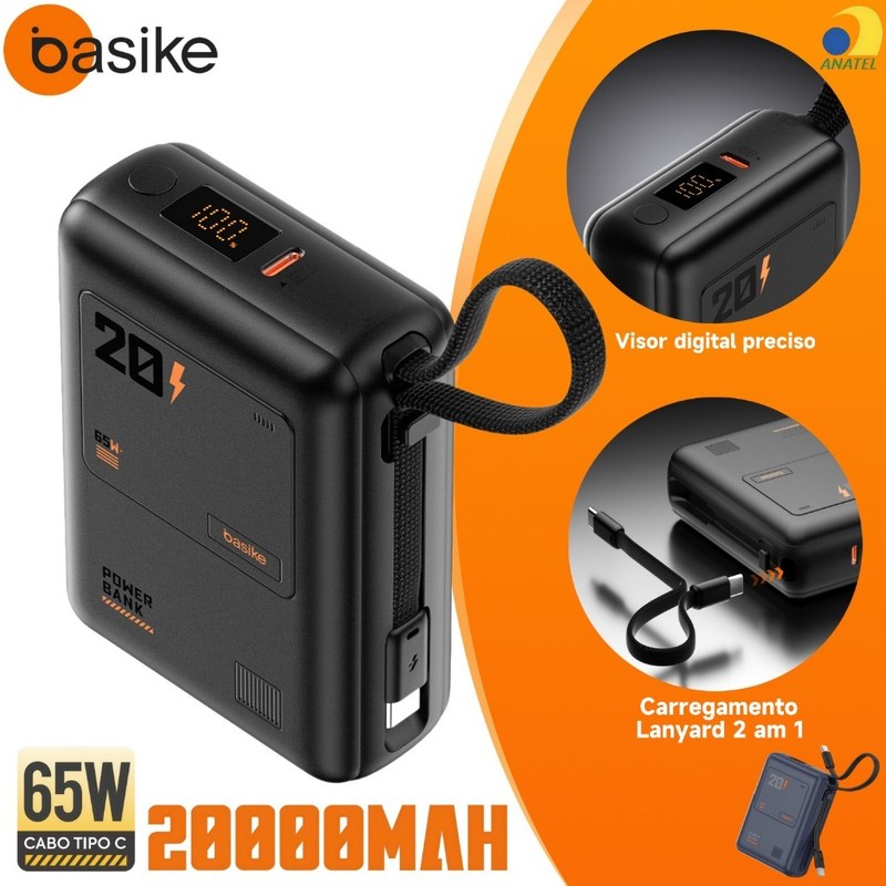 Carregador Portátil Power Bank 20000mAh Turbo PD 65W para Starlink Mini e Notebook