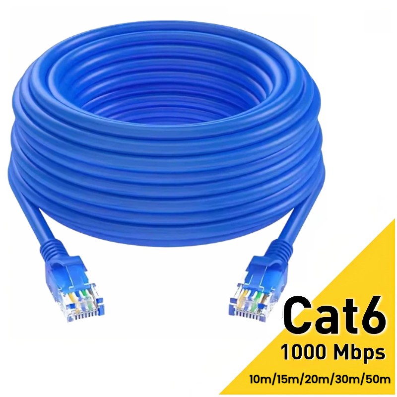 Cabo de Rede Ethernet CAT6 Blindado Gigabit RJ45 para Roteador e Starlink